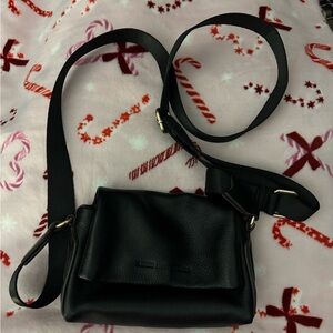 Black Leather Crossbody Bag